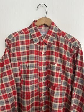 Men’s Engineered Garments Work Shirt Button Up Red Plaid Size XS Good Design